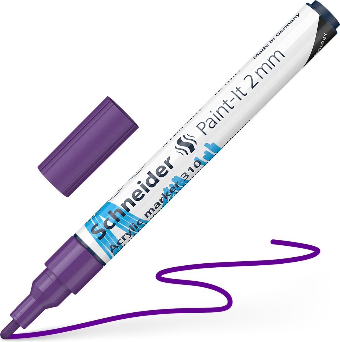 Schneider schrijfwaren schneider acrylmarker - paint-it 310 - lijnbreedte 2mm - paars - s-120108