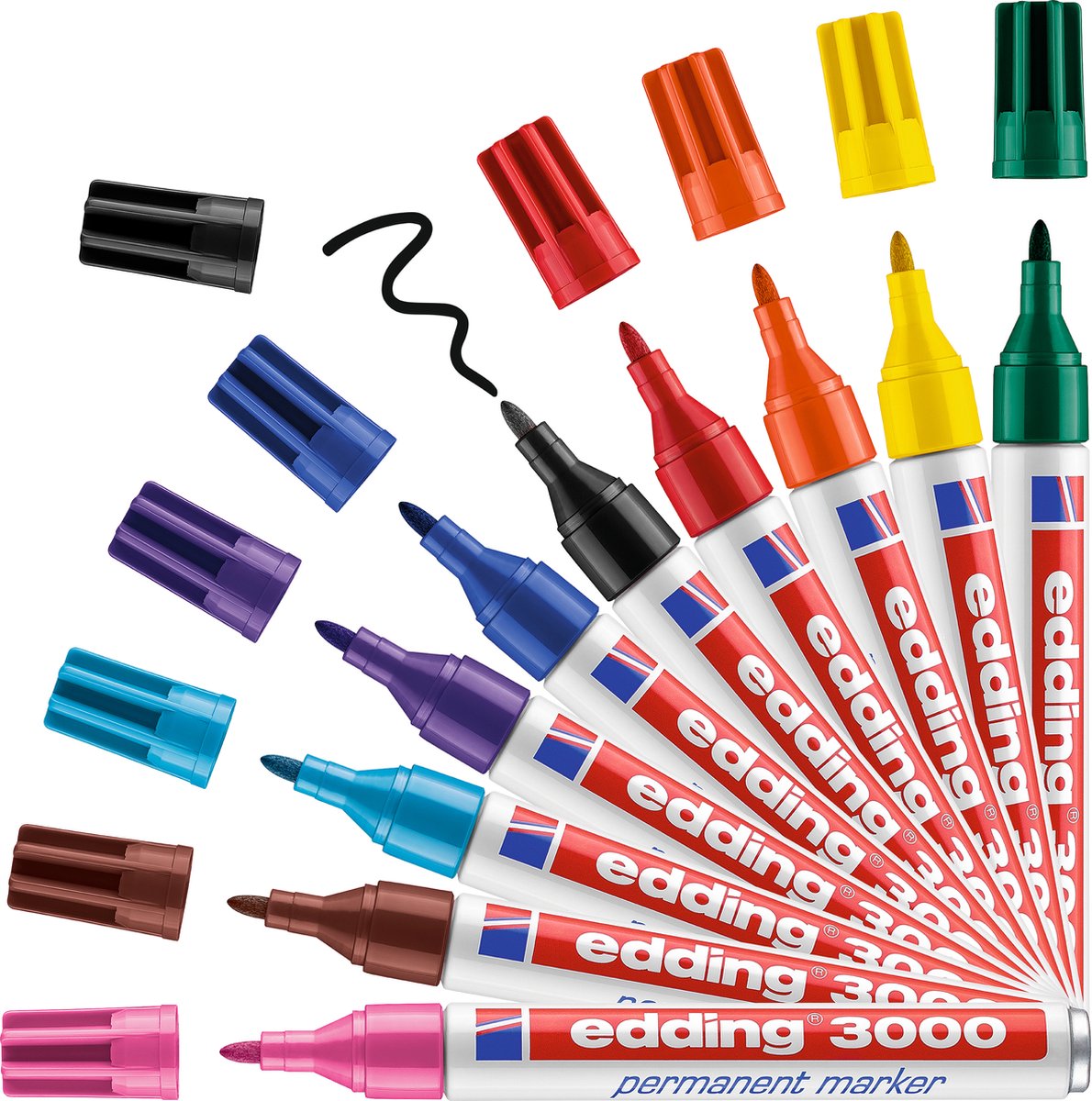 Quantore felt-tip pen permanent edding 3000 around 1.5-3mm, 10th.