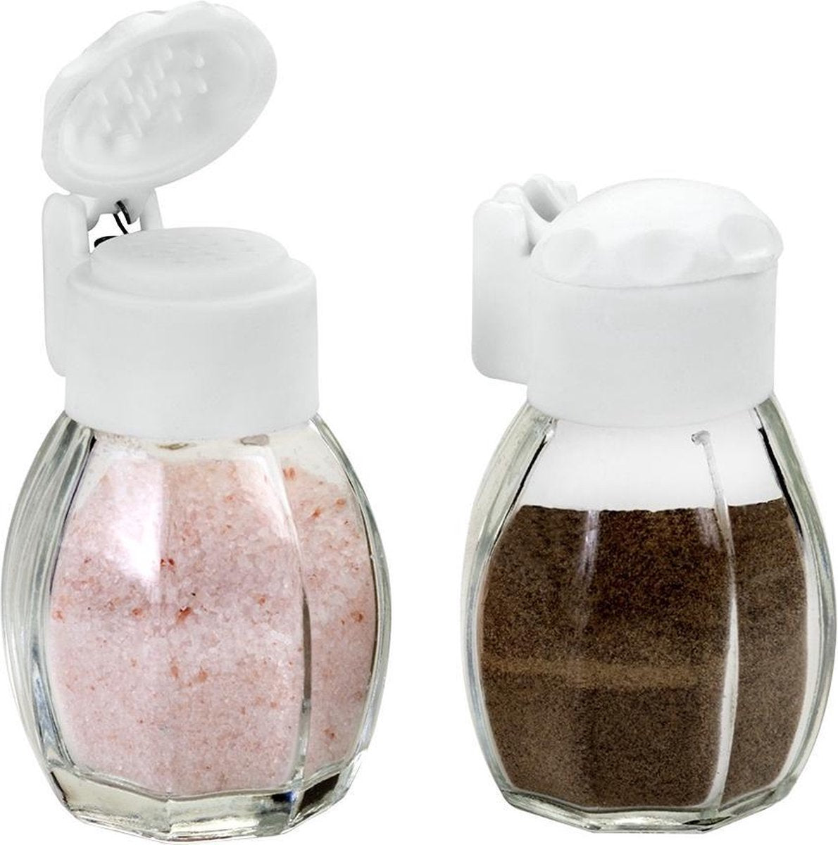 Metaltex - juego de sal y pimienta - 40 ml - vidrio - transparente - 2 piezas