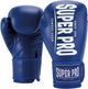 Guanti da boxe Super Pro Combat Gear (kick) blu bianchi da 16 once