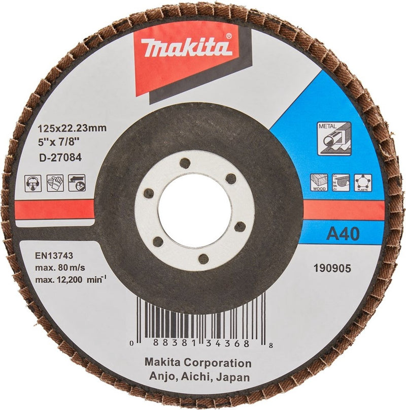 Accessori Makita disco abrasivo lamellare 125mm a40 - d-27084 d-27084