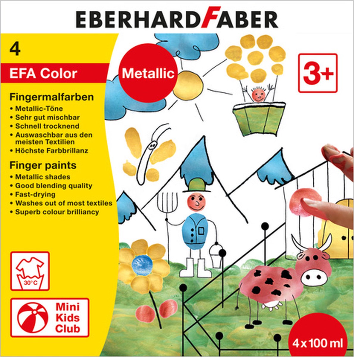 Eberhard Faber Eberhard Faber EF-578802 Juego de pintura de dedo EFA Metálico 4 x 100ml