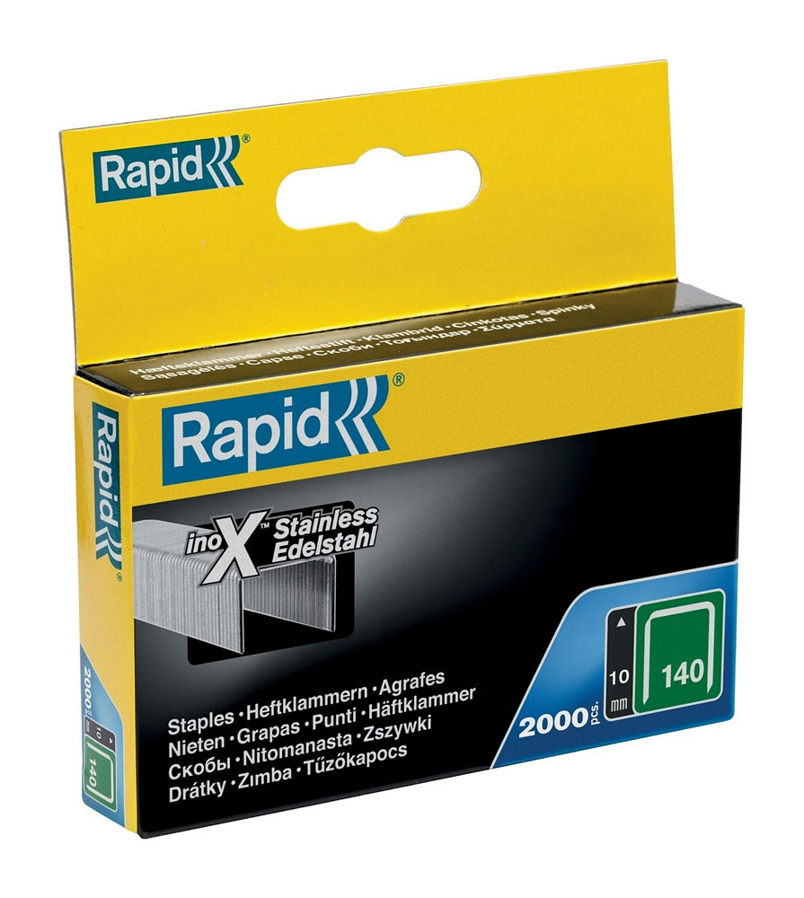 Rápido no. 140 grapas de alambre plano acero inoxidable 10 mm, 2.000 piezas - 11910733 - 11910733