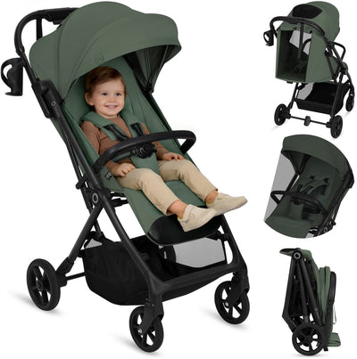 Passeggino Lionelo Tansi - ruote graveltech - sistema di chiusura automatica pieghevole - adatto da 6 mesi a 4 anni - sedile alto fino a 92 cm - schienale a 3 posizioni - comfort del sedile asciutto - incluso portabicchieri in zanzariera