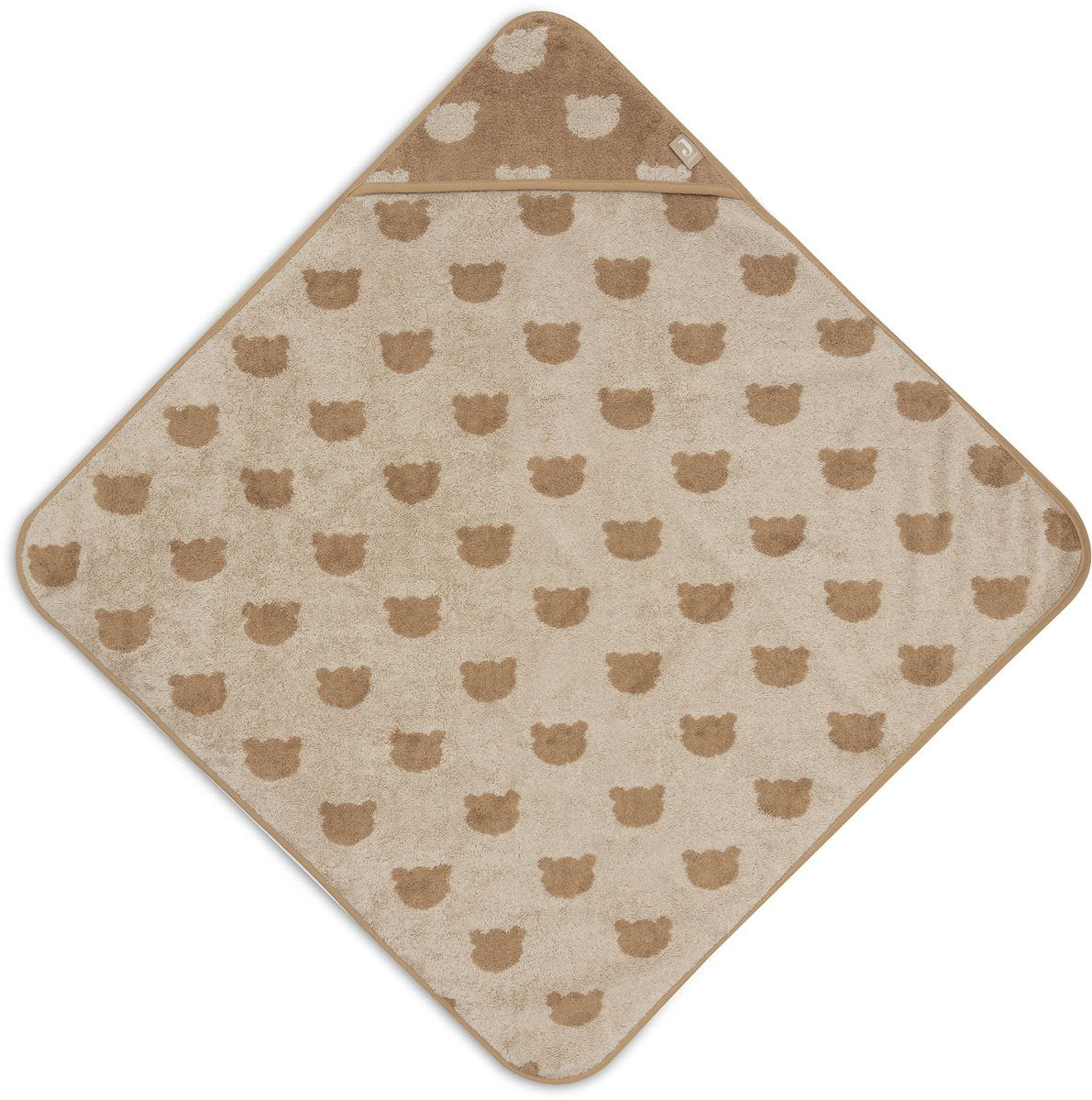 Jollein badcape baby - jersey badstof - 75x75 cm - jacquard - teddy bear