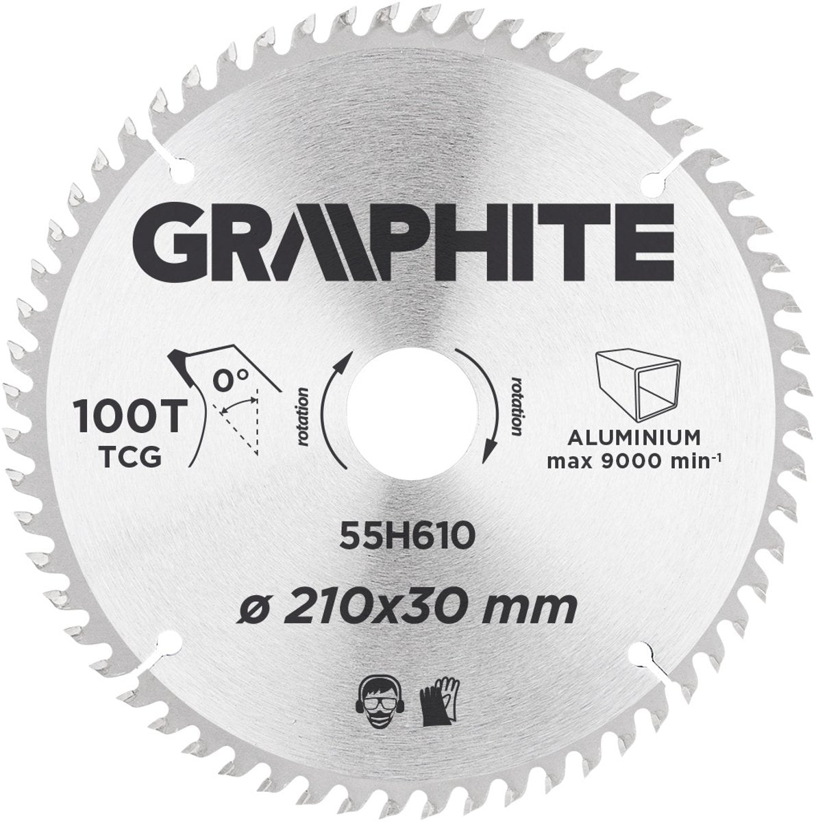 Graphite cirkelzaagblad 205 mm, 80 tands, aluminium