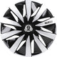 wieldoppen Lazio 14 inch ABS zwart zilver set van 4