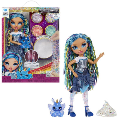 Mga Entertainment Rainbow High Rainbow Shimmers con Slime Fashion Doll Skyler (azul)