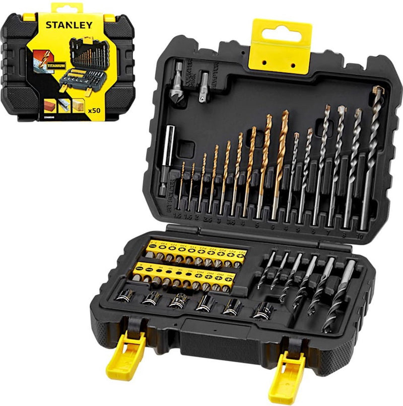 Accessori Stanley - Set trapano da 50 pezzi, punte per cacciavite e bussole sta88546-xj