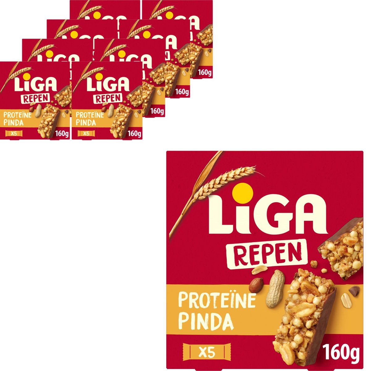 Barrette proteiche Liga arachidi 8 x 160g (5 x 32g) - proteine - barrette proteiche - proteine - snack - sport - regalo
