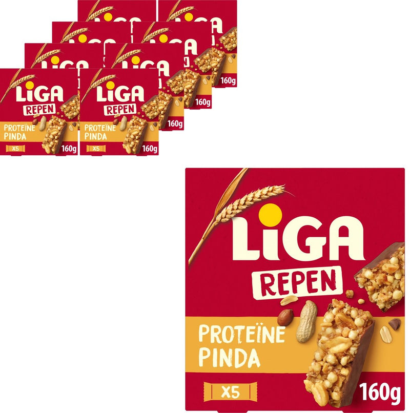 Barrette proteiche Liga arachidi 8 x 160g (5 x 32g) - proteine - barrette proteiche - proteine - snack - sport - regalo