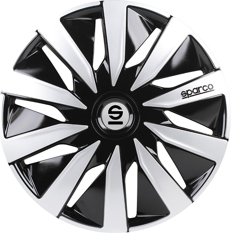coprimozzi Lazio 16 pollici ABS nero argento set da 4