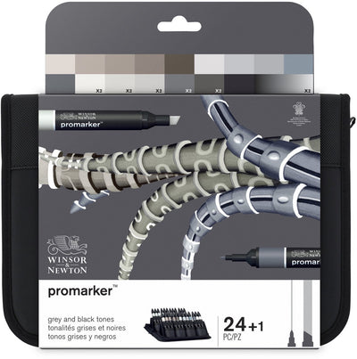 Winsor newton 0290081 promarker™ 24 black grays | professional layout markers alcohol markers