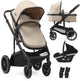 Deryan noa kinderwagen 3-in-1 - wandelwagen met autostoel - nougat