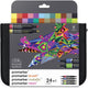 Winsor newton 0290037 mixed marker set 24 in wallet | promarker, brush, metallic neon