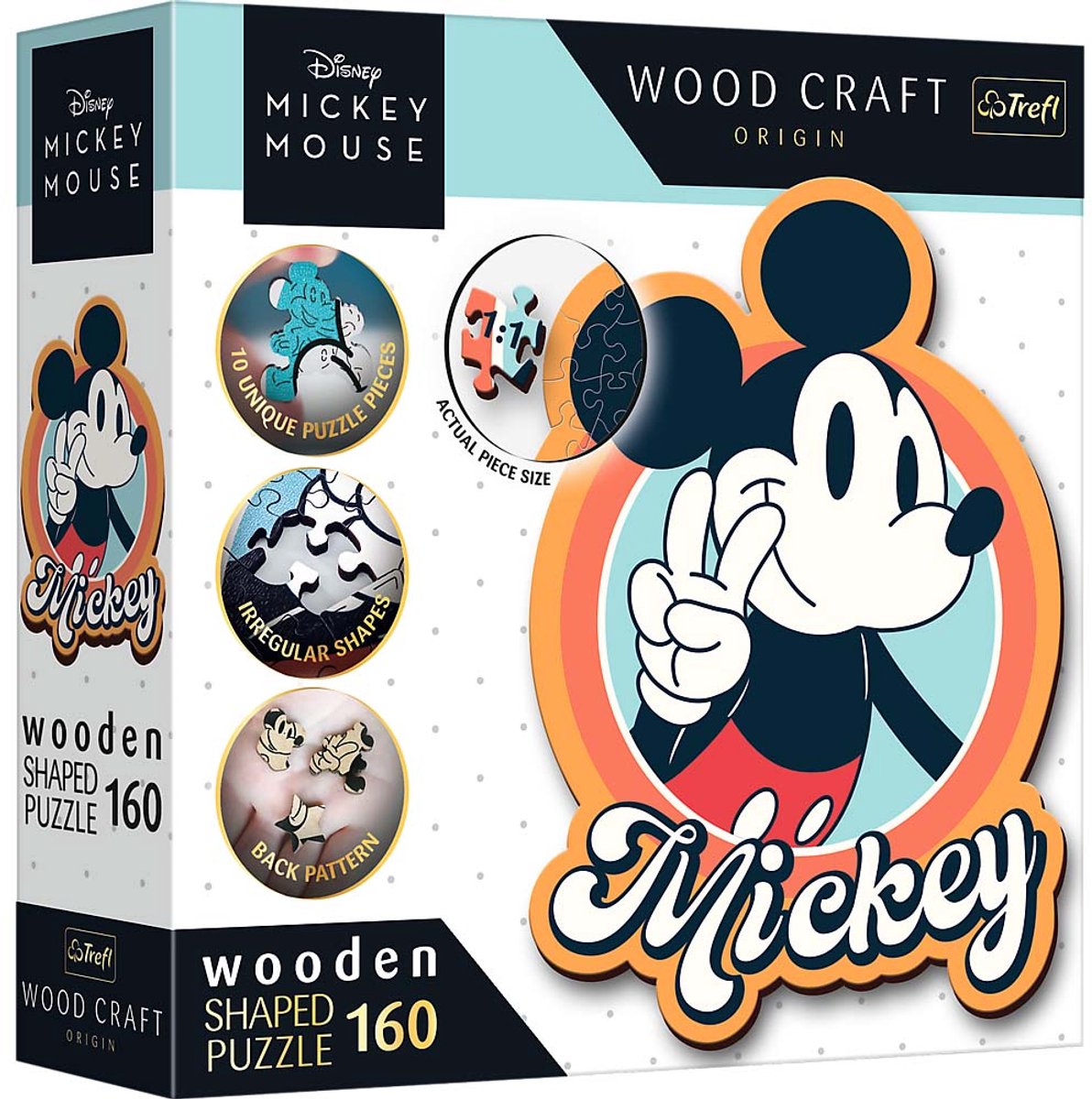 Trefl - rompecabezas - 160 rompecabezas de madera - retro mickey mouse disney mickey mouse y sus amigos fsc mix 70%