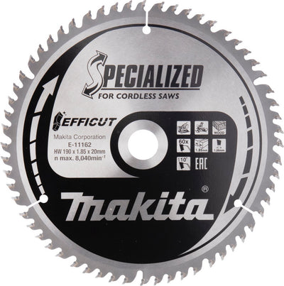 Makita afkortzaagblad voor hout | ø 190mm asgat 20mm 60t - e-11162