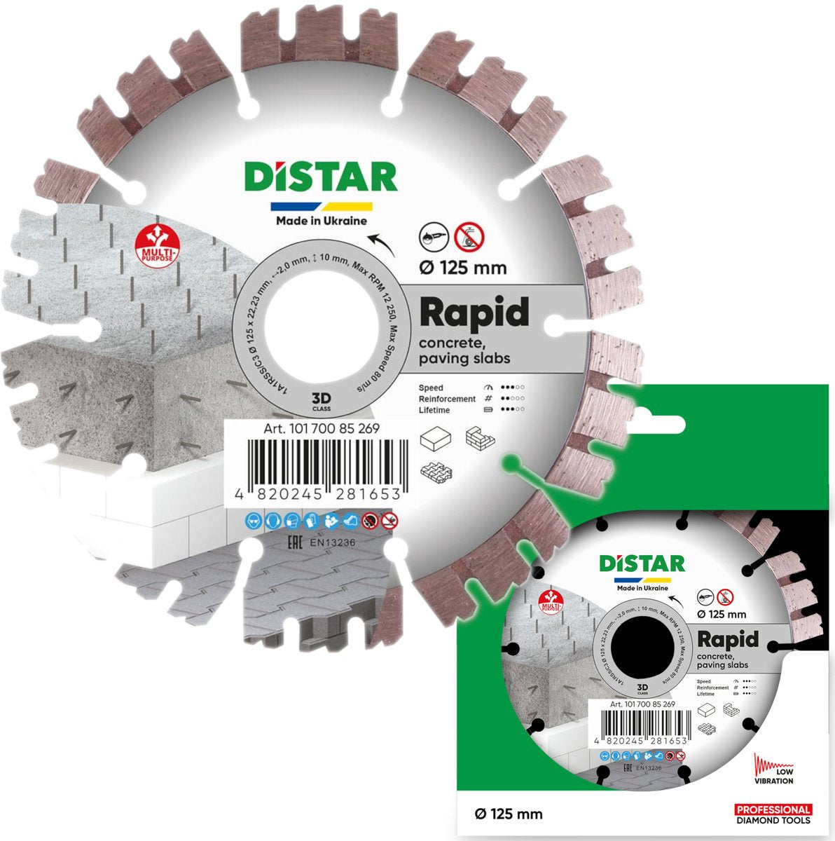 Serie Bosch Rapid - lama diamantata - 125 mm - adatta per cemento e granito