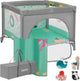 Lionelo mille plus kinderbox 0-36 maanden – babybox met t25 schuimmatras – opvouwbare speelbox met educatief speelgoed, handgrepen om te leren staan, zijdeur met ritssluiting, wielen draagtas – voor thuis en reizen