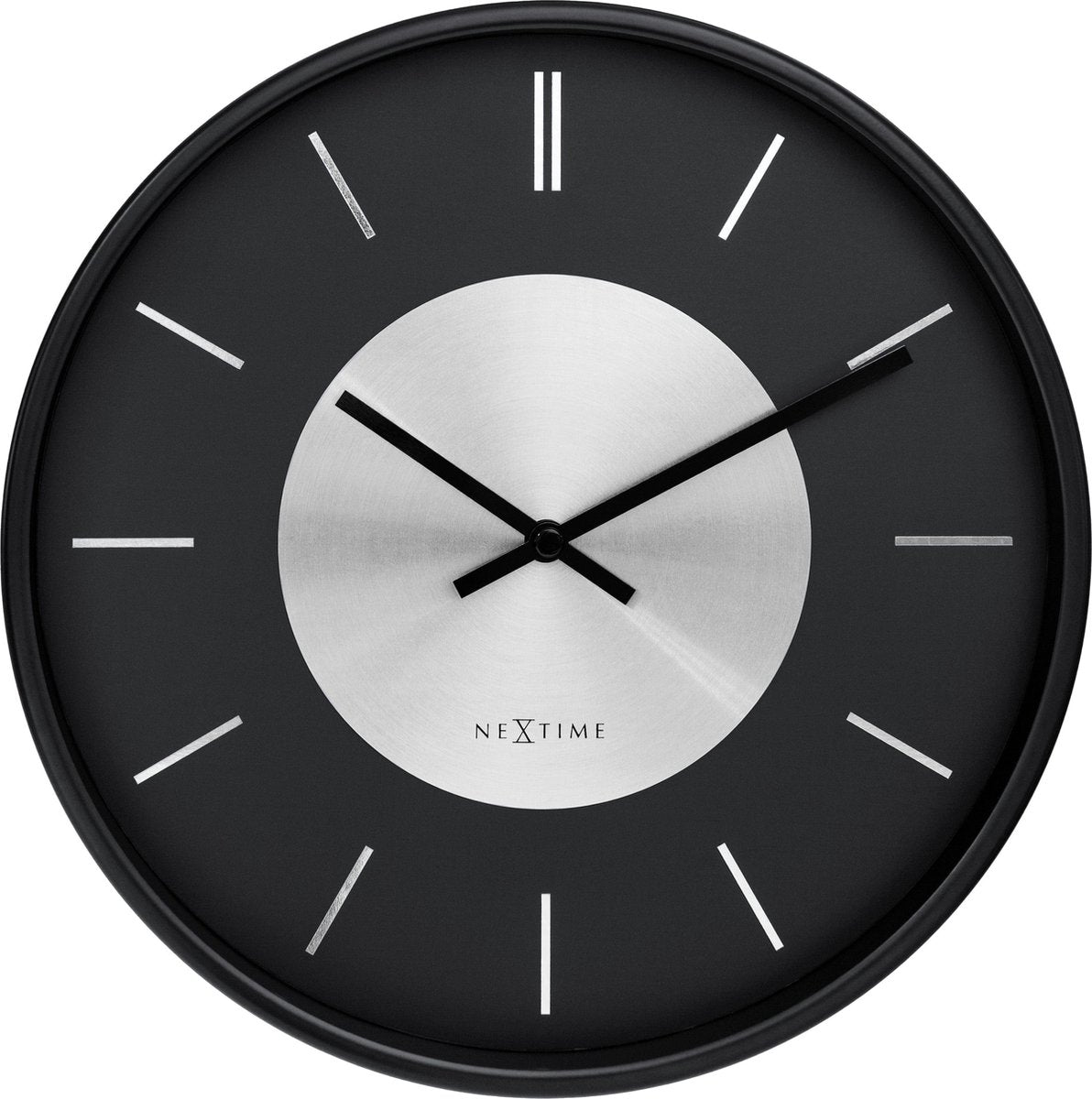 Nexttime retro ii – orologio da parete – 25 cm – metallo – nero argento – silenzioso
