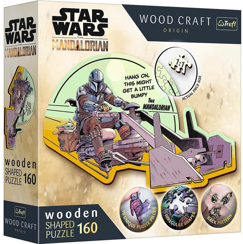 Trefl - rompecabezas - 160 rompecabezas de madera - el mandaloriano - reunión lucasfilm star wars el mandaloriano fsc mix 70%.