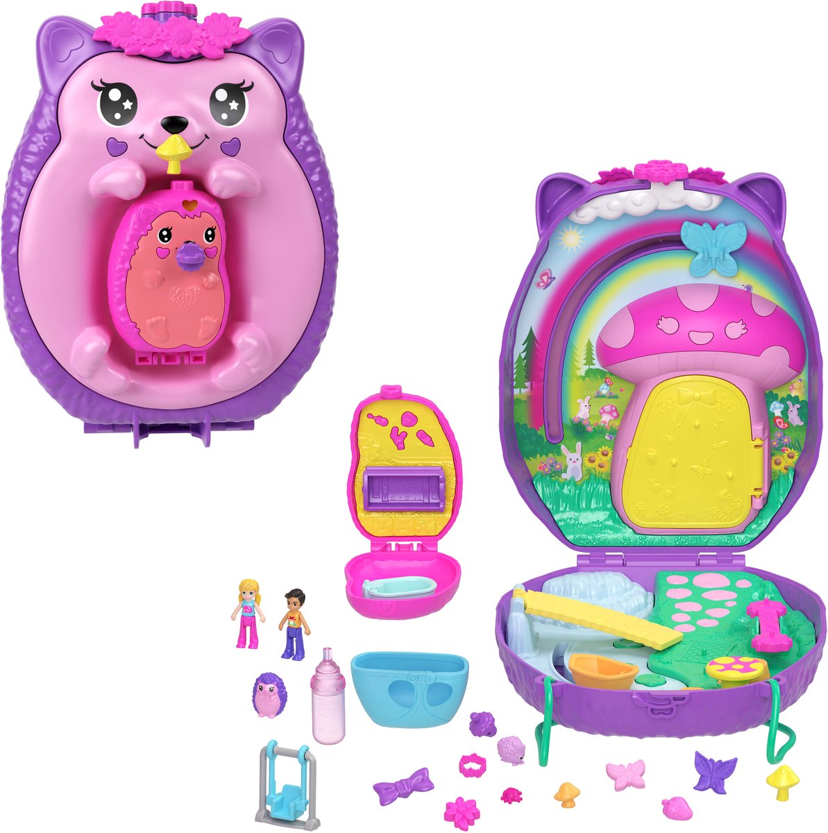 Polly Pocket Hedgehog Mom e Pap compact