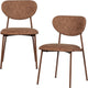 Woood valor eetkamerstoelen - geweven stof - bruin - set van 2