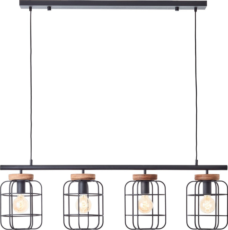 Brilliant Gwen - lampada a sospensione - E27 max 4x40W - legno nero