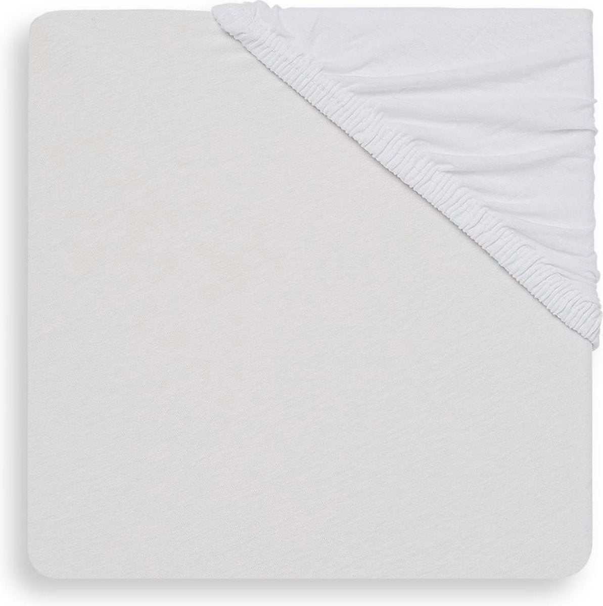 Jollein - sábana ajustable para bebé, caja de colchón, jersey (blanco) - algodón - sábana ajustable para bebé, caja de sábana ajustable - 75x95cm