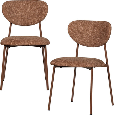 Sedie per sala da pranzo Woood valor - tessuto intrecciato - marrone - set di 2