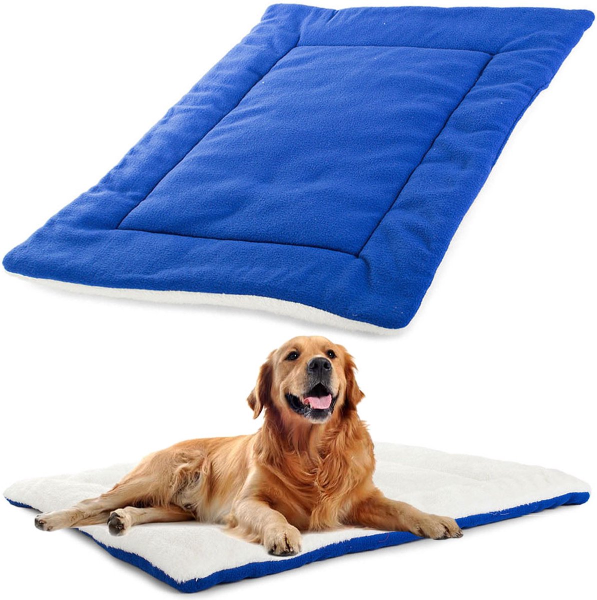 Tappetino in tessuto sans marque per cani, cuccia per cani 70x53 cm - blu - molto confortevole e piacevole al tatto