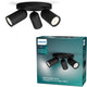 Philips LED Philips Pongee Foco de superficie - 3 luces - negro