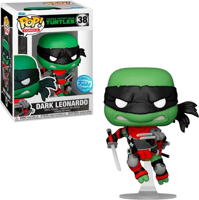¡Funko pop! cómics: tortugas ninjas mutantes adolescentes - leonardo oscuro #38 edición especial exclusiva