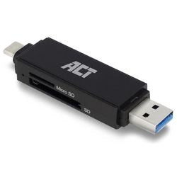 ACT Connectivity USB-C USB-A Card Reader, SD Micro SD