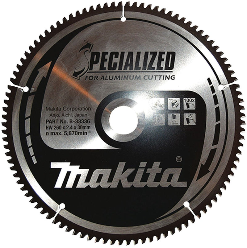 Accesorios Makita hoja de sierra tronzadora aluminio especializada 260x30x2.4 100t -5g
