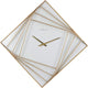 Nexttime Turning Square – Reloj de pared grande – 85 × 85 cm – Metal – Blanco dorado