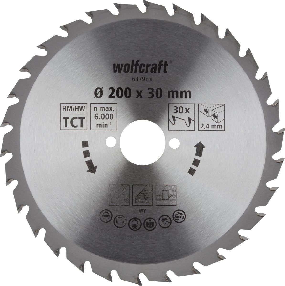 Wolfcraft - lama per sega circolare 200x30mm - 30 denti - lama per sega circolare - serie verde - 6379000