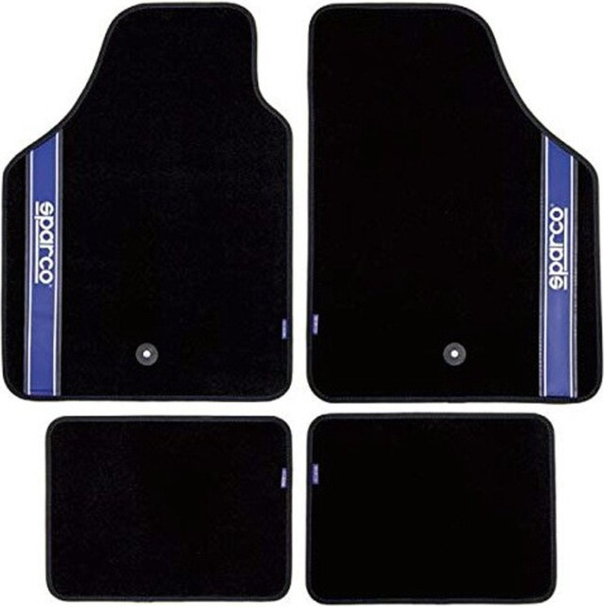 Tappetini per auto Sparco universali set da 4 - tessuto - nero con blu