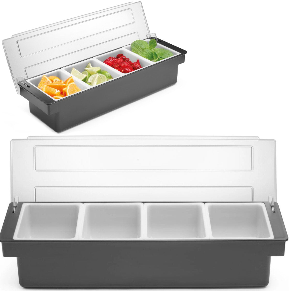 Bar up - bar portiehouder - zwart - 4 compartimenten - hips en abs