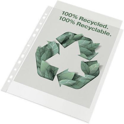 Esselte maxi bolso de exhibición a4 de polipropileno 100% reciclado - 70 micras - 100 fundas insertables transparentes y respetuosas con el medio ambiente - sostenibilidad - para trabajar desde casa - ideal para la oficina en casa
