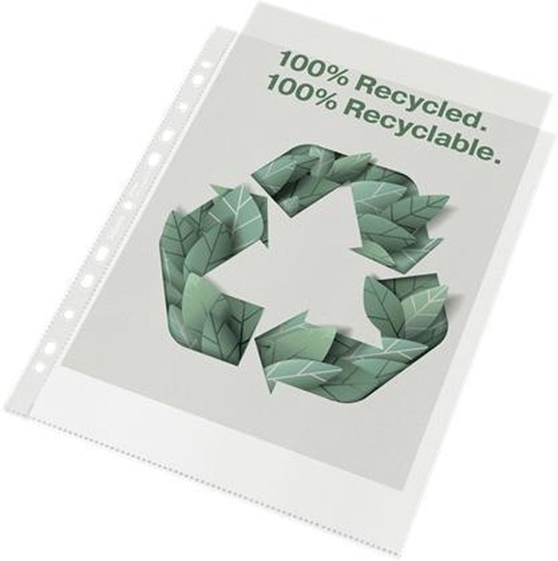 Maxi borsa da esposizione Esselte in pp A4 riciclato al 100% - 70 micron - 100 buste trasparenti ed ecologiche - sostenibilità - per lavorare da casa - ideale per l'home office