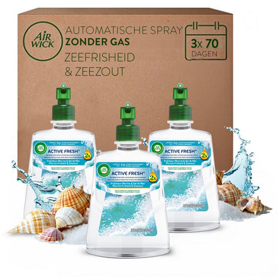 Air wick - active fresh air freshener marine freshness sea salt - 3 refills