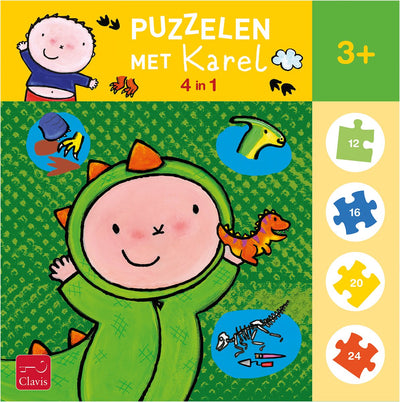 Clavis fa i puzzle con Karel. Puzzle 4 in 1 (ciao dinosauro)