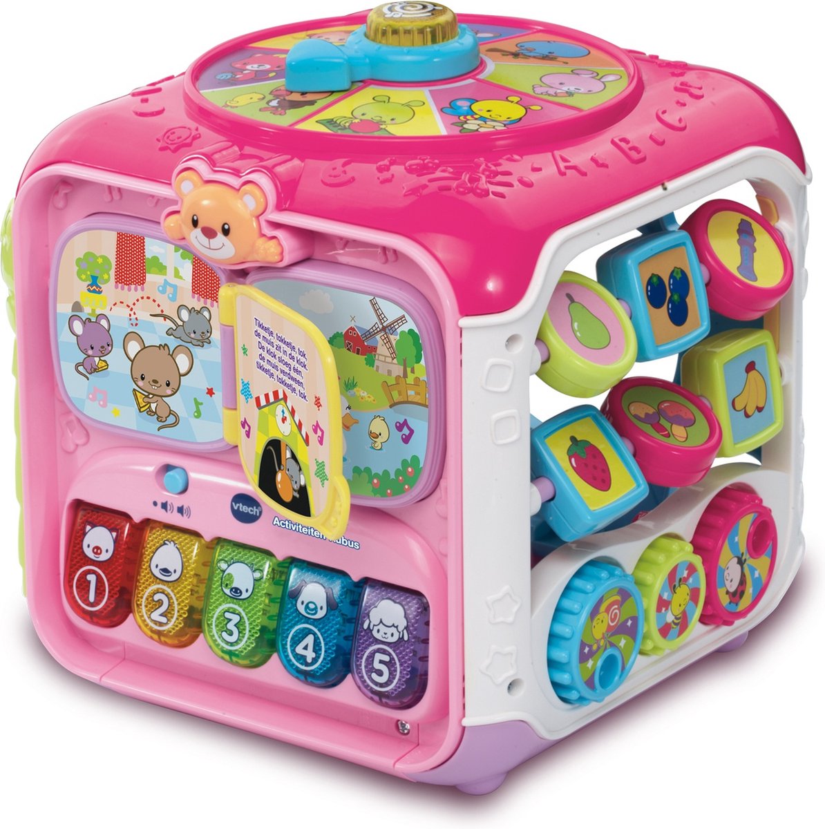 Vtech baby activiteiten kubus - educatief babyspeelgoed - dieren, cijfers en kleuren - cadeau - van 9 tot 36 maanden - roze