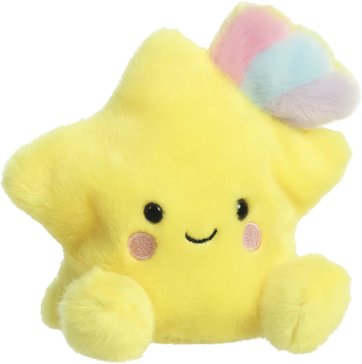 Aurora eco friendly serie - knuffel spadająca gwiazdka - 13 cm - geel - zacht pluche