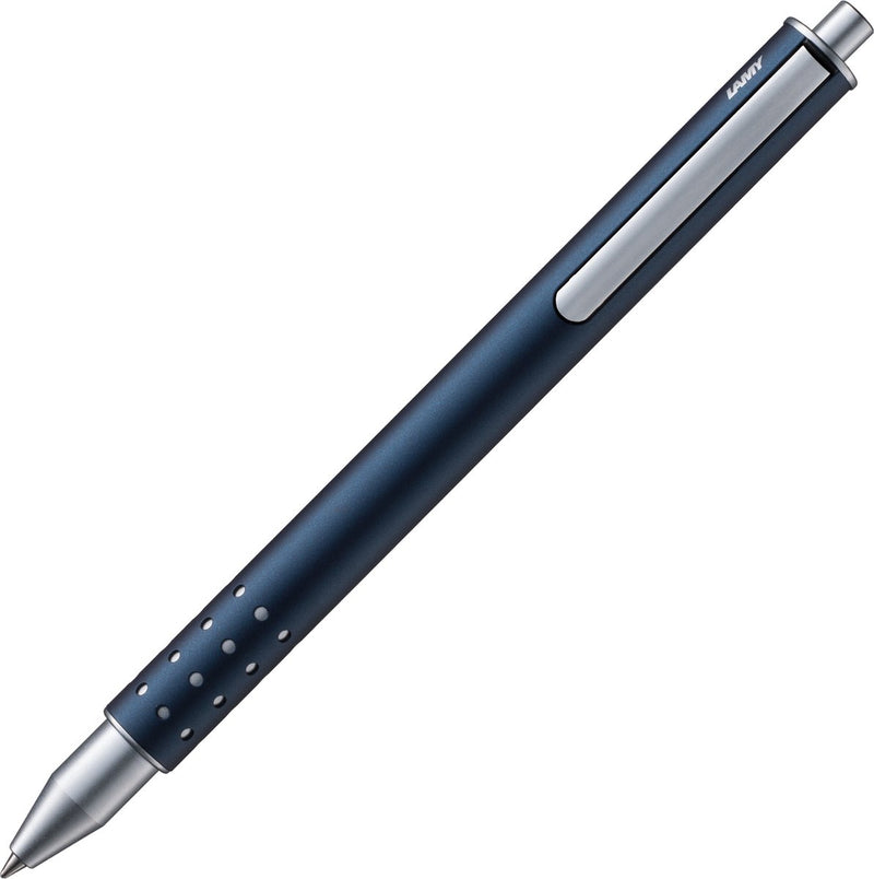 Lamy swift imperial blue rollerball pen – simple rollerball pen with liquid writing feel – robust stainless steel housing with a line width b – including rollerball pen mine m 66 in blue