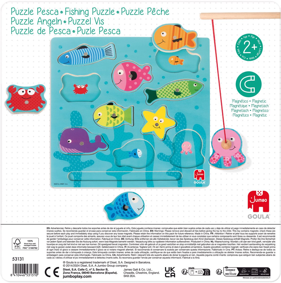 Goula jumbo - - magneet puzzel vissen - 10 stukjes