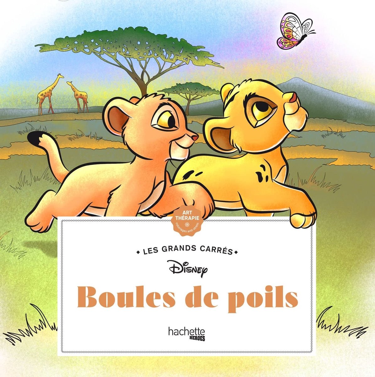 Hachette heroes les grands carrés - disney boules de poils - libro para colorear para adultos