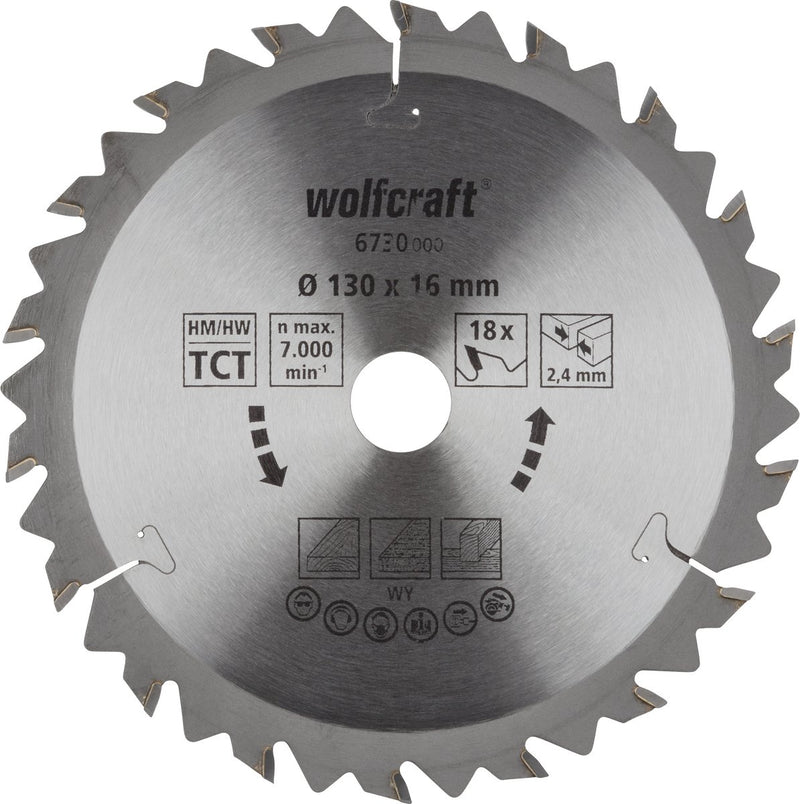 Wolfcraft - lama per sega circolare 130 x 16 mm - 18 denti - 6730000