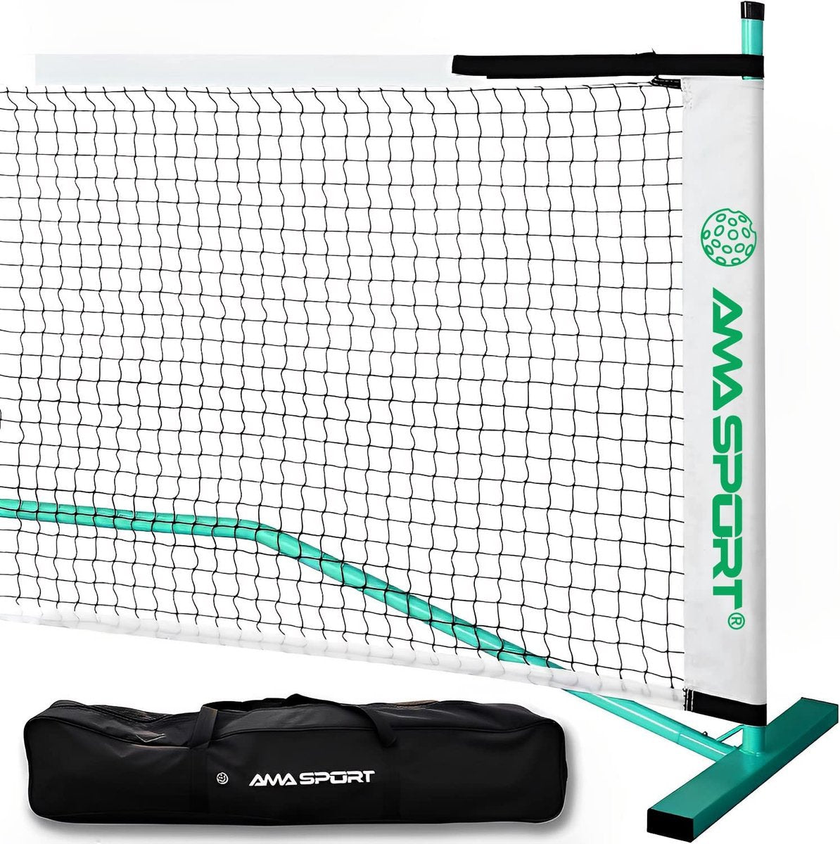 Ama sport pickleball net green - juego de red completo portátil con bolsa - fácil de configurar -